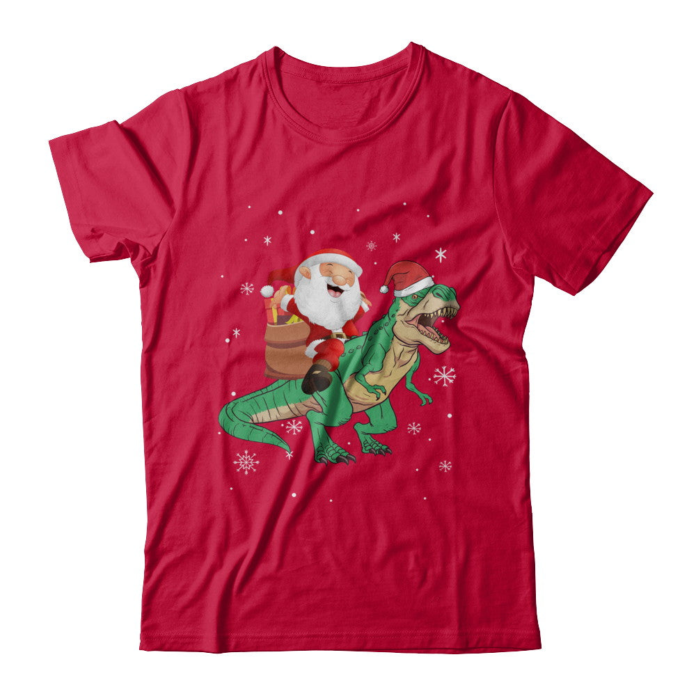 Christmas Santa Kids Dinosaur T-Rex For Boys Kids T-Shirt & Hoodie | Teecentury.com