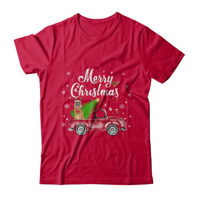 German Shepherd Rides Red Truck Christmas Pajama T-Shirt & Sweatshirt | Teecentury.com