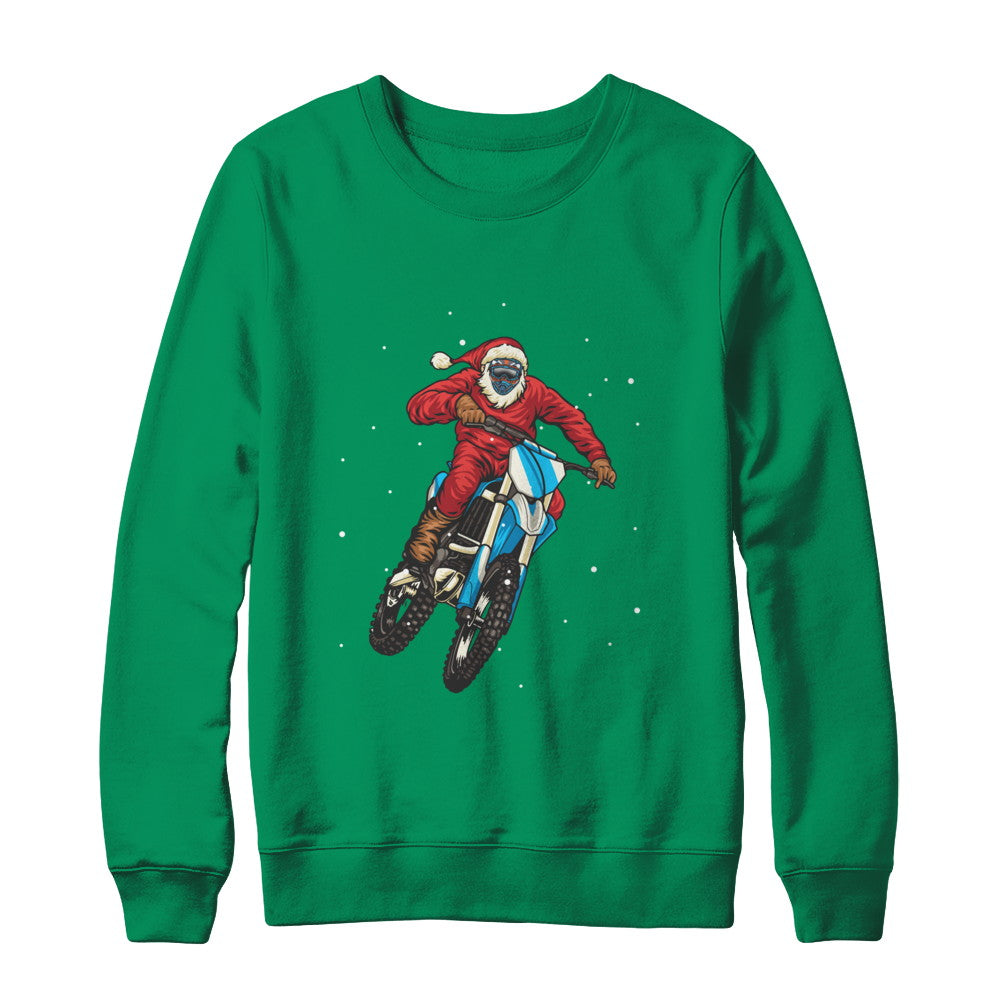 Motocross Christmas Santa Biker T-Shirt & Sweatshirt | Teecentury.com