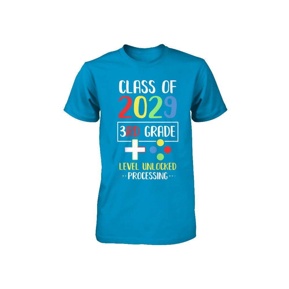 Class Of 2029 3rd Grade Level Unlock Gaming Back Go School Youth Youth Shirt | Teecentury.com