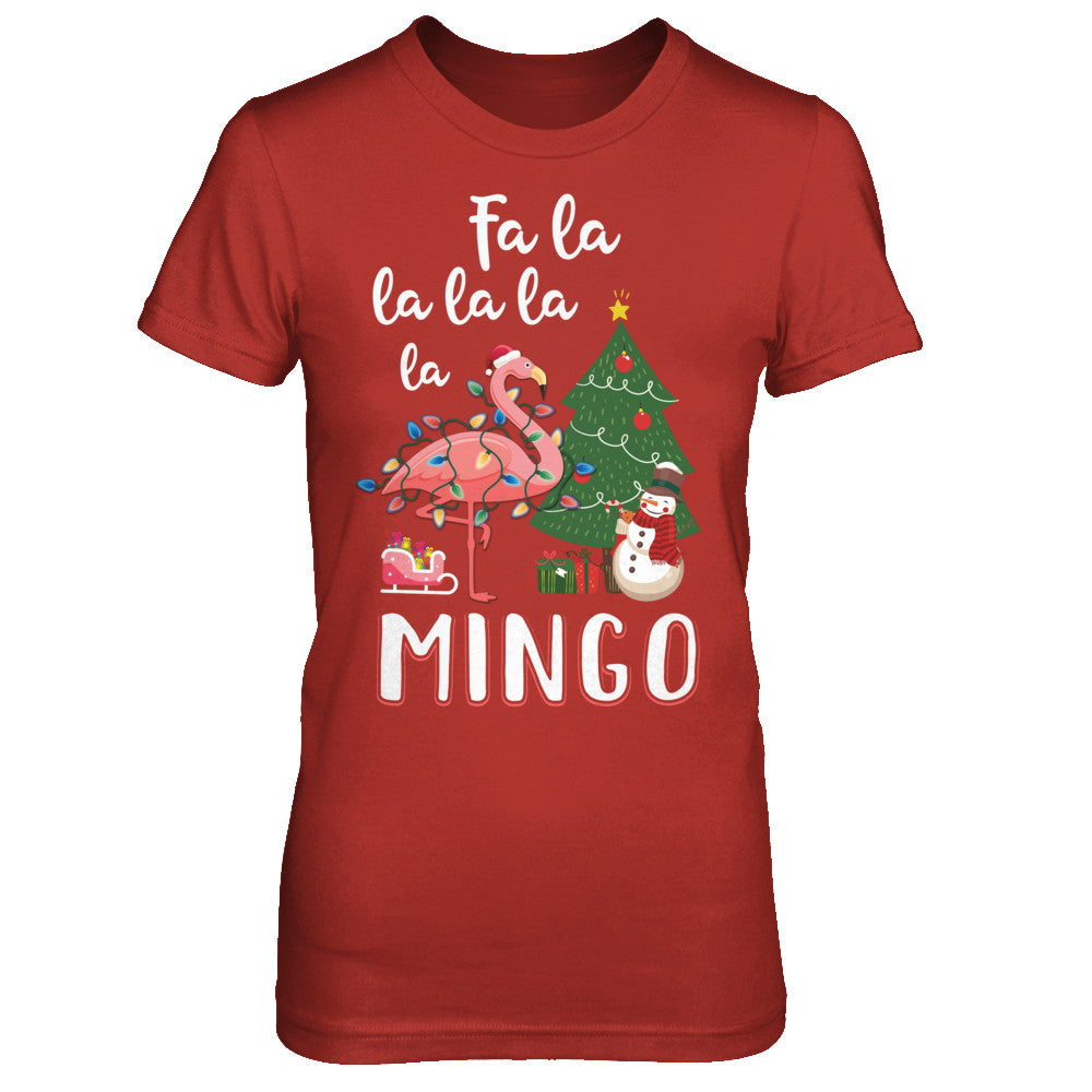 Cute Pink Flamingo Santa Hat Merry Christmas T-Shirt & Hoodie | Teecentury.com