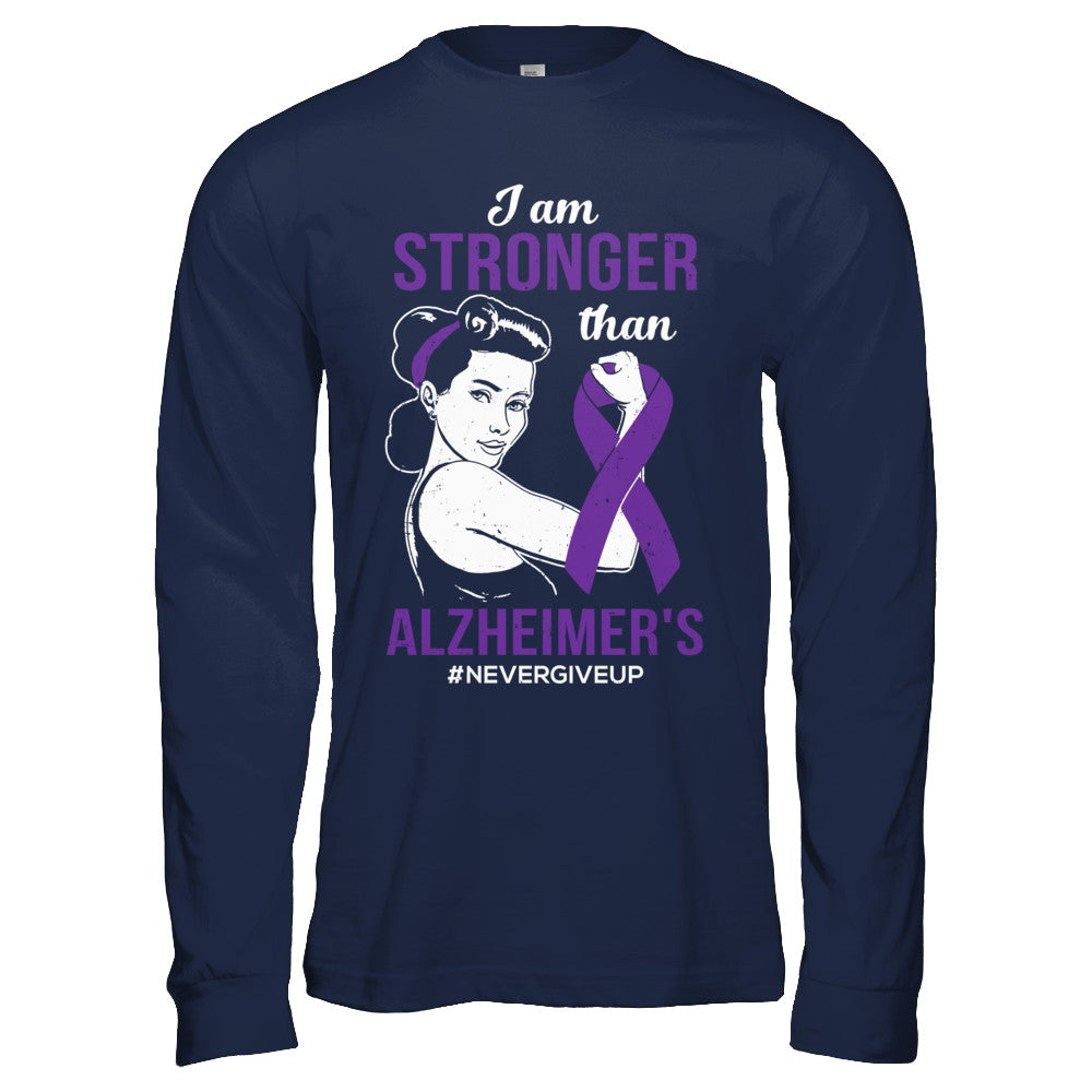 I Am Stronger Than Alzheimer's Awareness Support T-Shirt & Hoodie | Teecentury.com