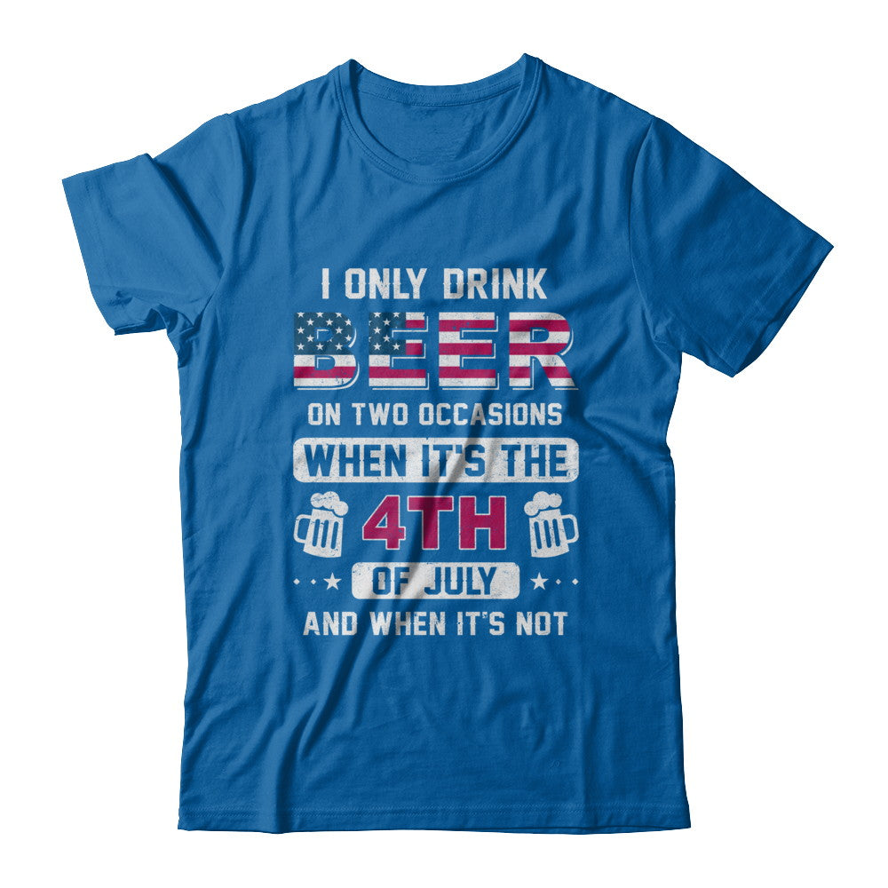 Funny Drinking Beer 4Th Of July Party American Flag T-Shirt & Hoodie | Teecentury.com
