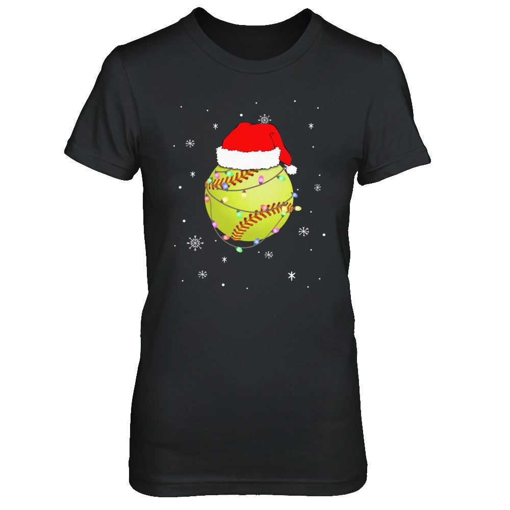 Santa Hat Softball Christmas Gifts T-Shirt & Sweatshirt | Teecentury.com