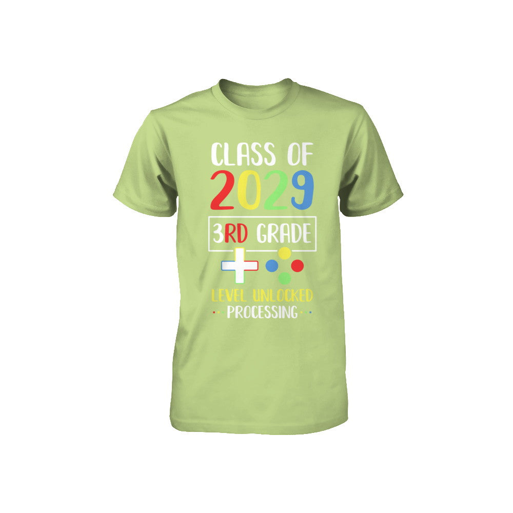Class Of 2029 3rd Grade Level Unlock Gaming Back Go School Youth Youth Shirt | Teecentury.com