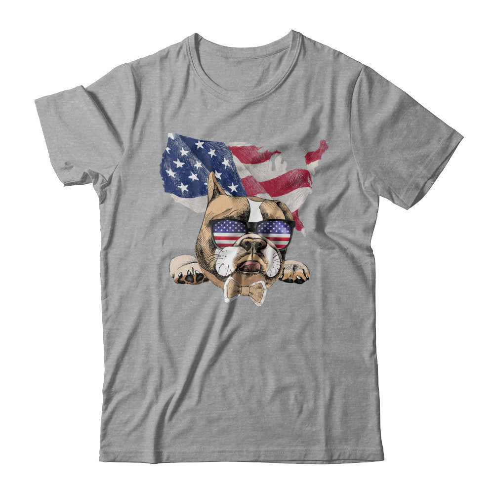 Funny Patriot Bulldog Dog 4Th Of July American Flag T-Shirt & Hoodie | Teecentury.com