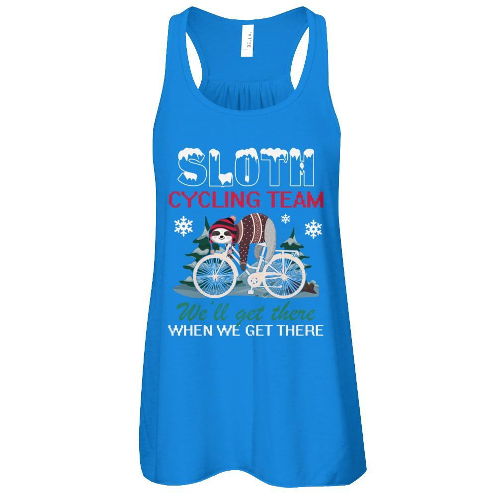 Sloth Cycling Team Lazy Sloth Sleeping On Bicycle Winter Snow T-Shirt & Tank Top | Teecentury.com