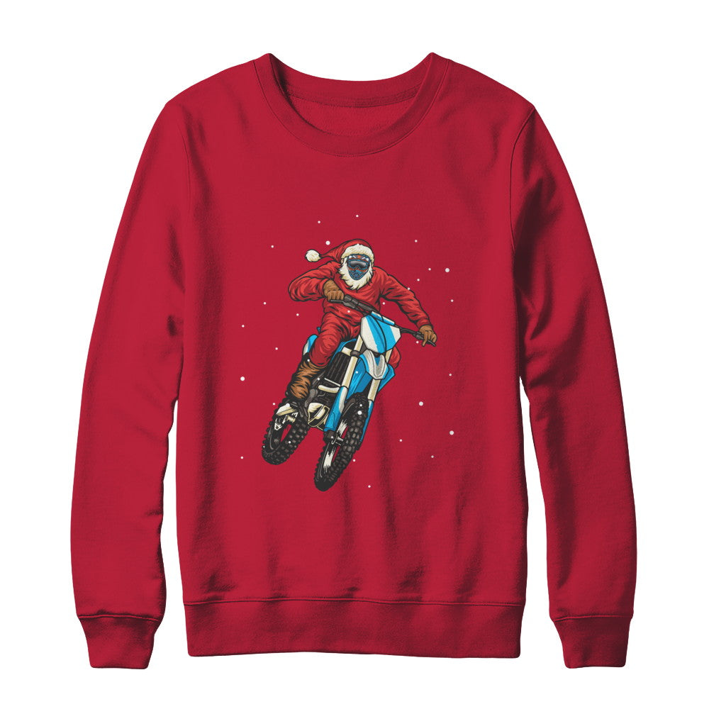 Motocross Christmas Santa Biker T-Shirt & Sweatshirt | Teecentury.com