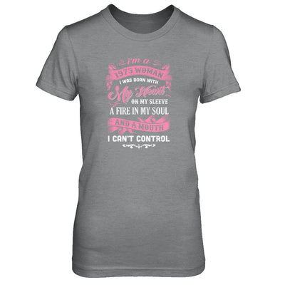 Vintage 1973 Woman 49 Birthday I Was Born With My Heart T-Shirt & Tank Top | Teecentury.com