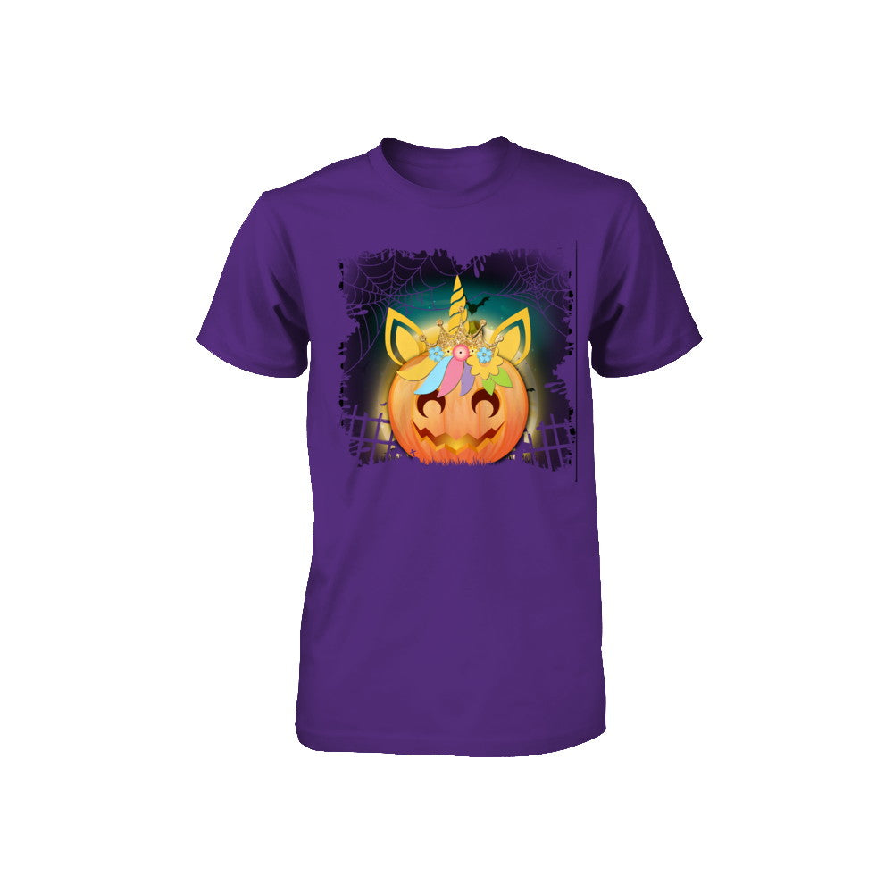 Kids Girls Unicorn Pumpkin Queen Halloween Youth Youth Shirt | Teecentury.com