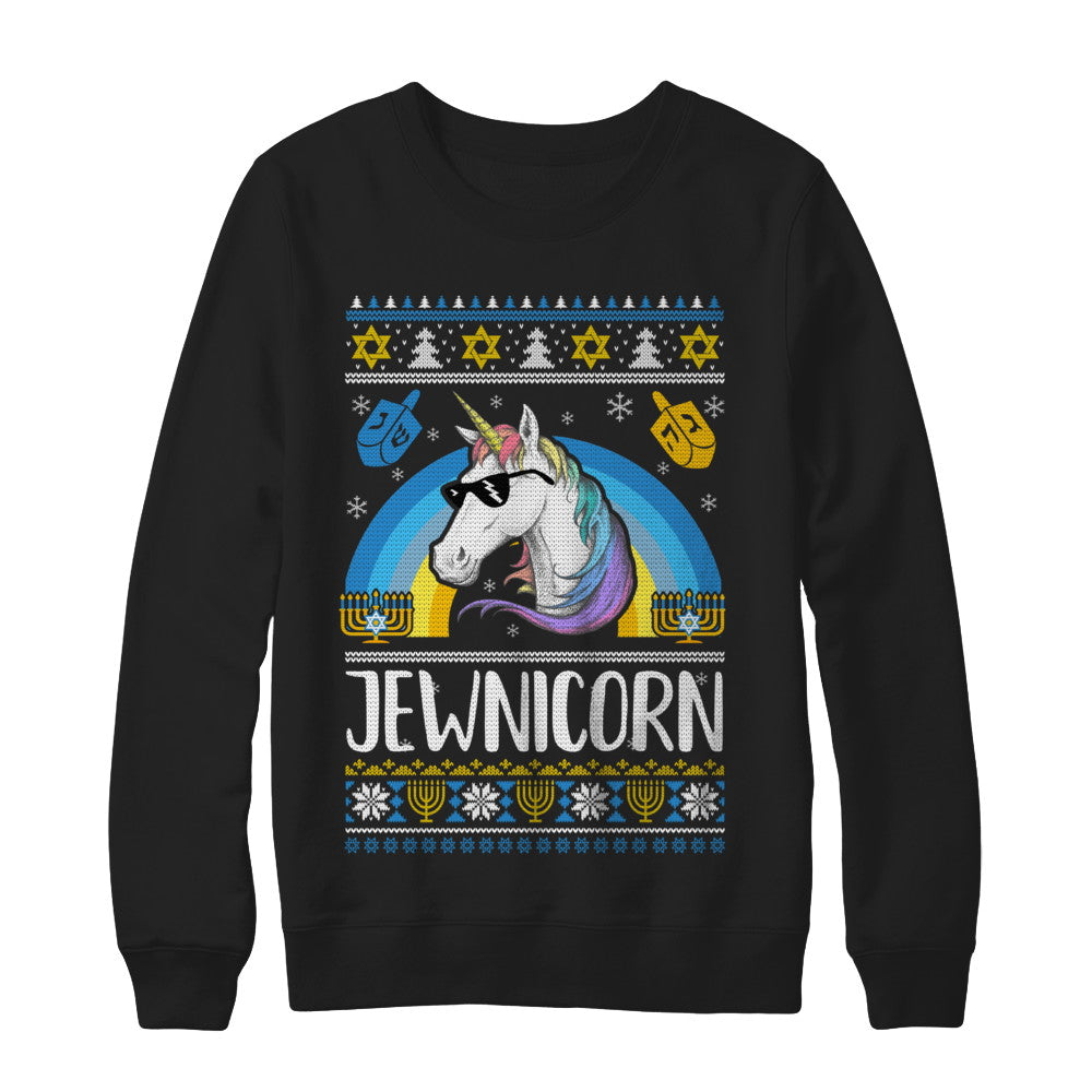 Jewnicorn Funny Jewish Unicorn Hanukkah Chanukah Sweater T-Shirt & Sweatshirt | Teecentury.com