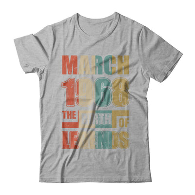 Vintage Retro March 1968 Birth Of Legends 54th Birthday T-Shirt & Hoodie | Teecentury.com