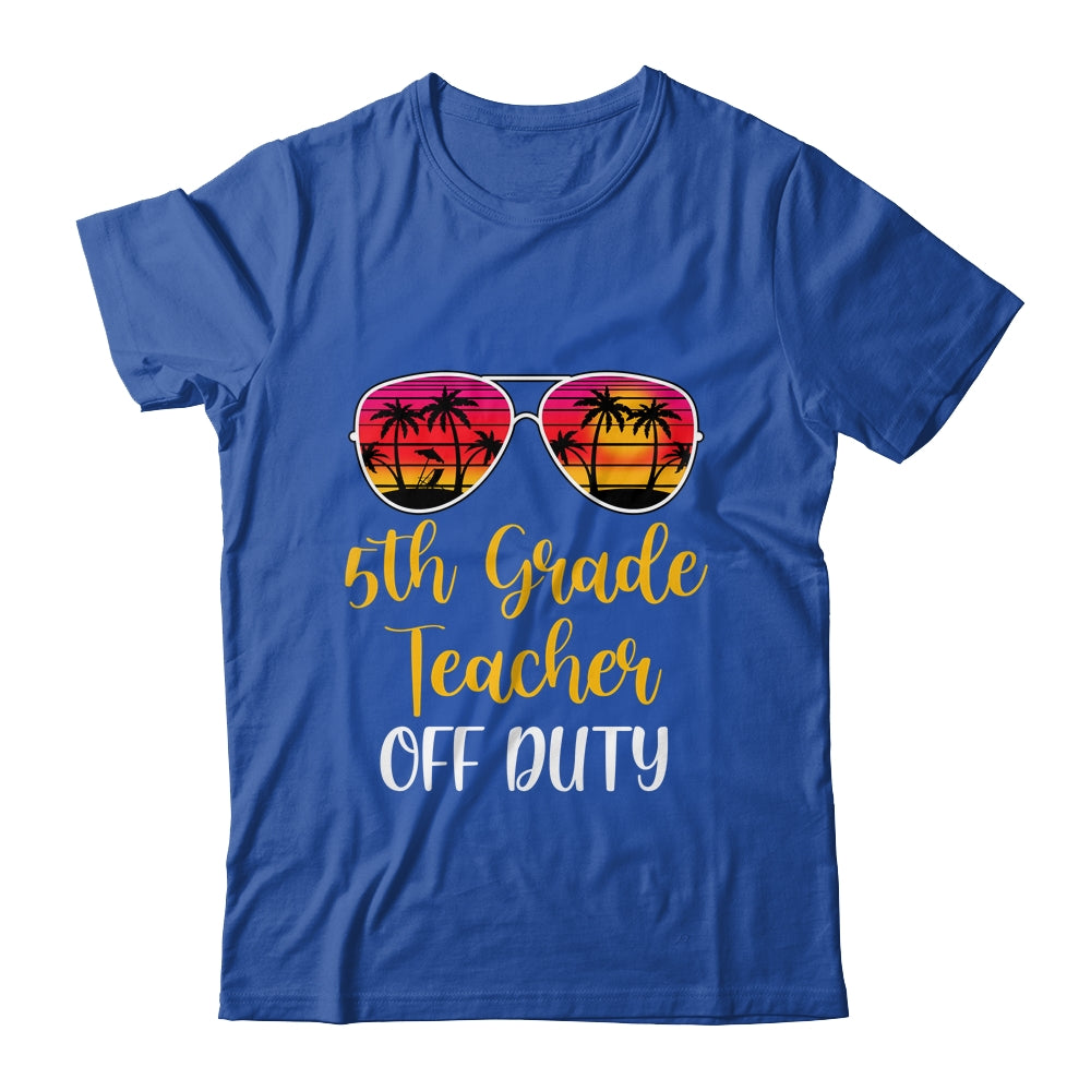 5th Grade Teacher Off Duty Sunglasses Beach Sunset T-Shirt & Tank Top | Teecentury.com