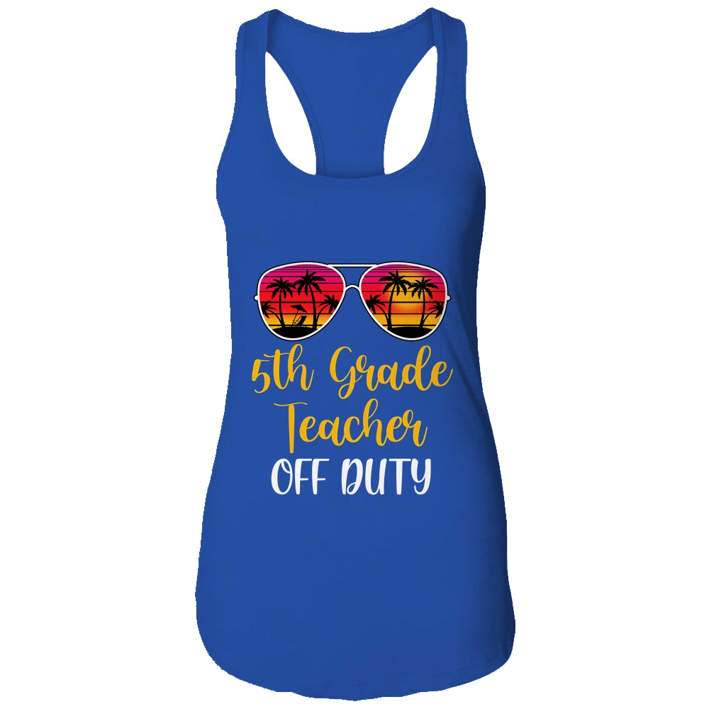 5th Grade Teacher Off Duty Sunglasses Beach Sunset T-Shirt & Tank Top | Teecentury.com