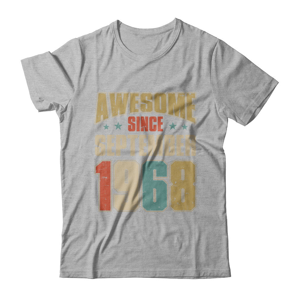 Vintage Retro Awesome Since September 1968 54th Birthday T-Shirt & Hoodie | Teecentury.com