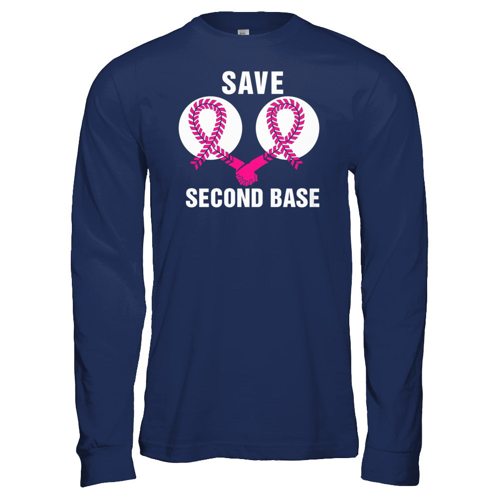 Save The Second Base Breast Cancer Awareness Baseball T-Shirt & Hoodie | Teecentury.com