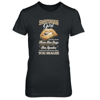 Sagittarius Girl Knows More Than She Says November December Birthday T-Shirt & Tank Top | Teecentury.com