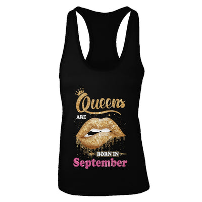 Lipstick Black Queens Are Born In September Birthday Gift T-Shirt & Tank Top | Teecentury.com