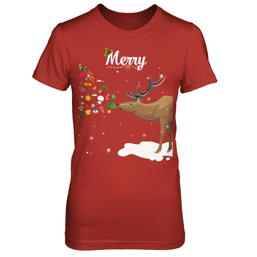 Couples Sick Reindeer Funny Ugly Merry Christmas Sweater T-Shirt & Sweatshirt | Teecentury.com