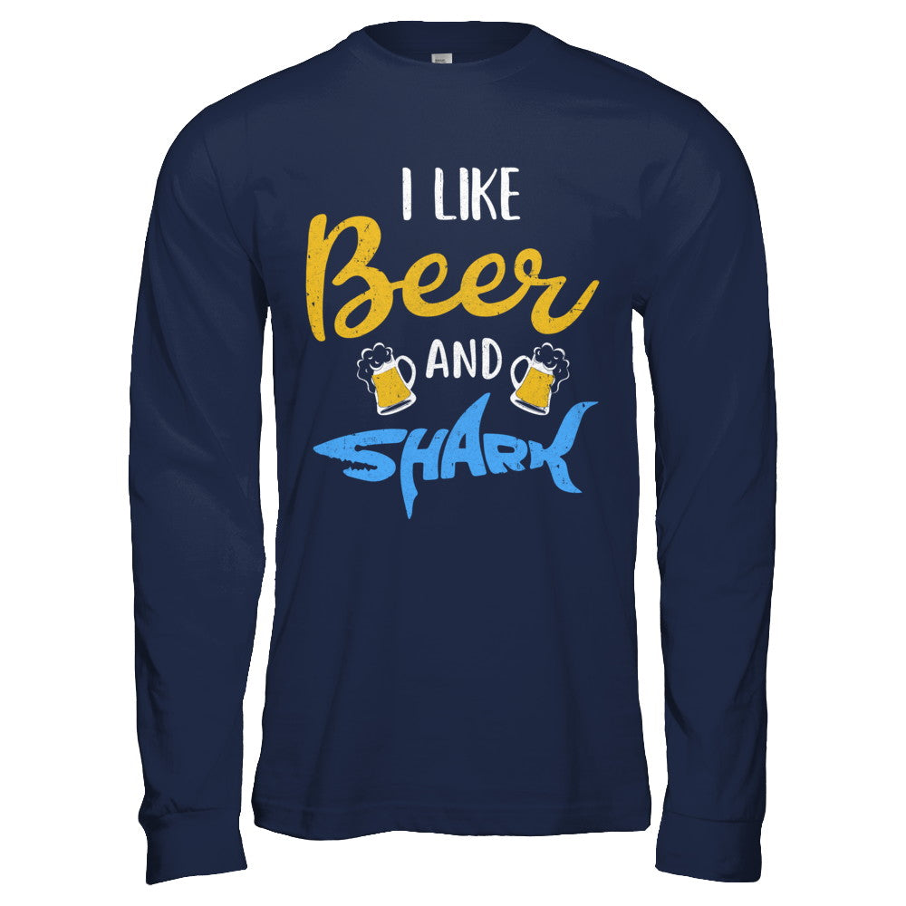Funny Ocean I Like Beer And Sharks Gift T-Shirt & Hoodie | Teecentury.com