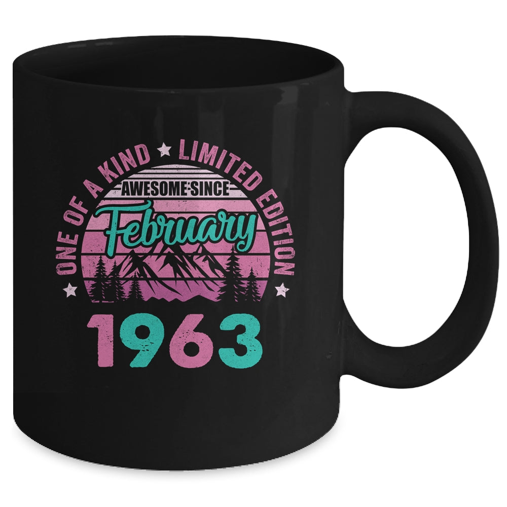 60 Years Old Awesome Since February 1963 60th Birthday Women Mug | teecentury