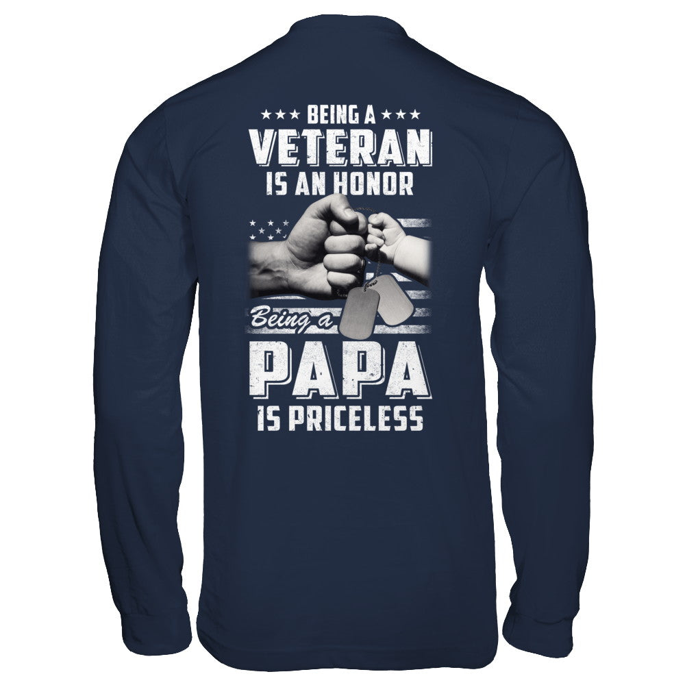 Being A Veteran Is An Honor Being A Papa Is Priceless T-Shirt & Hoodie | Teecentury.com