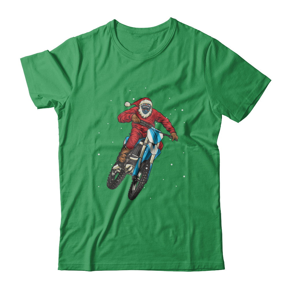 Motocross Christmas Santa Biker T-Shirt & Sweatshirt | Teecentury.com