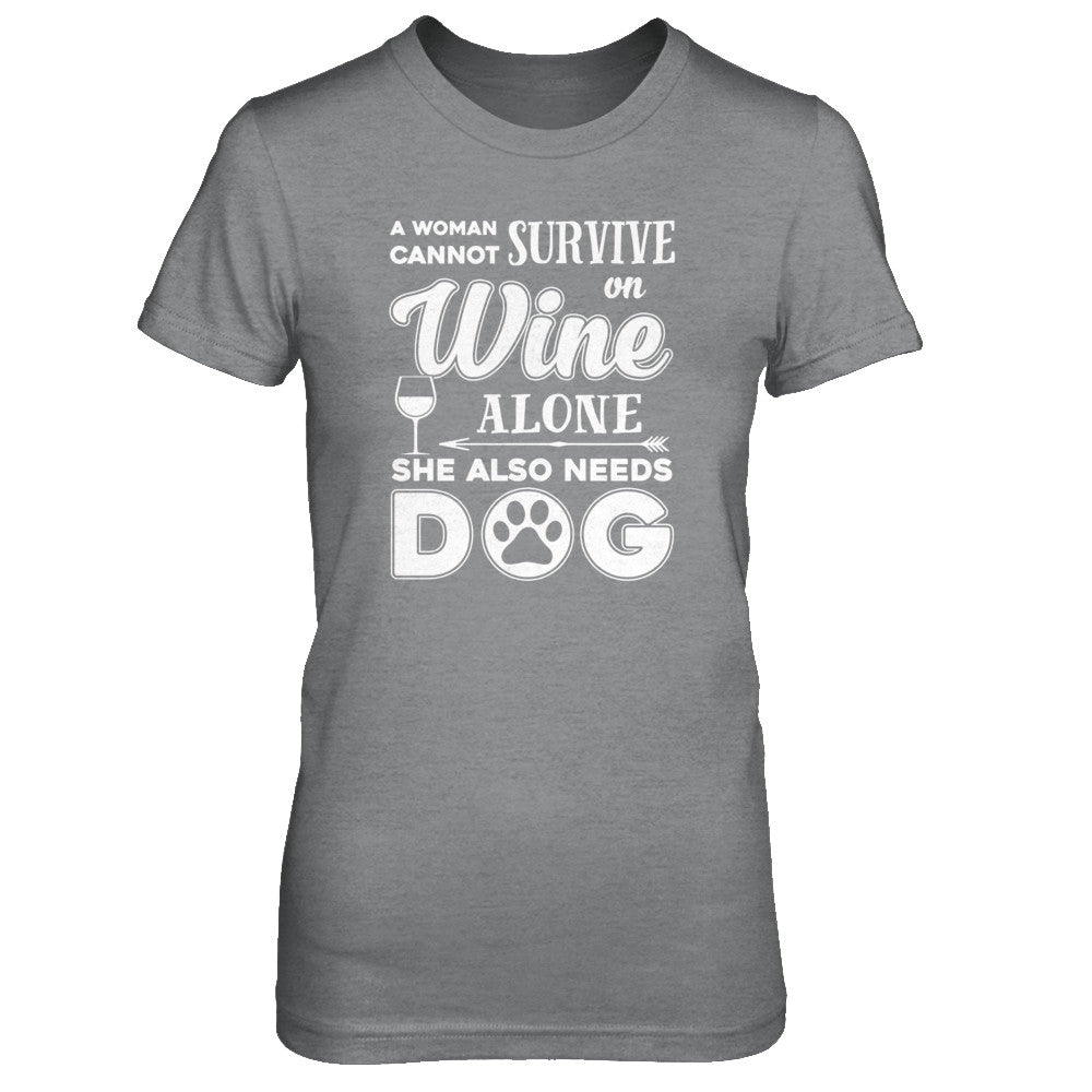 A Woman Cannot Survive On Wine Alone Need Cat T-Shirt & Tank Top | Teecentury.com