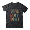 61th Birthday Gift 61 Years Old Legendary Since May 1961 T-Shirt & Hoodie | Teecentury.com