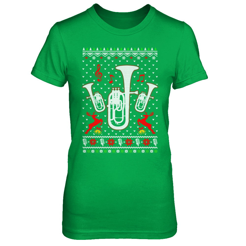 Santa Euphonium Ugly Christmas Sweater Gifts T-Shirt & Sweatshirt | Teecentury.com