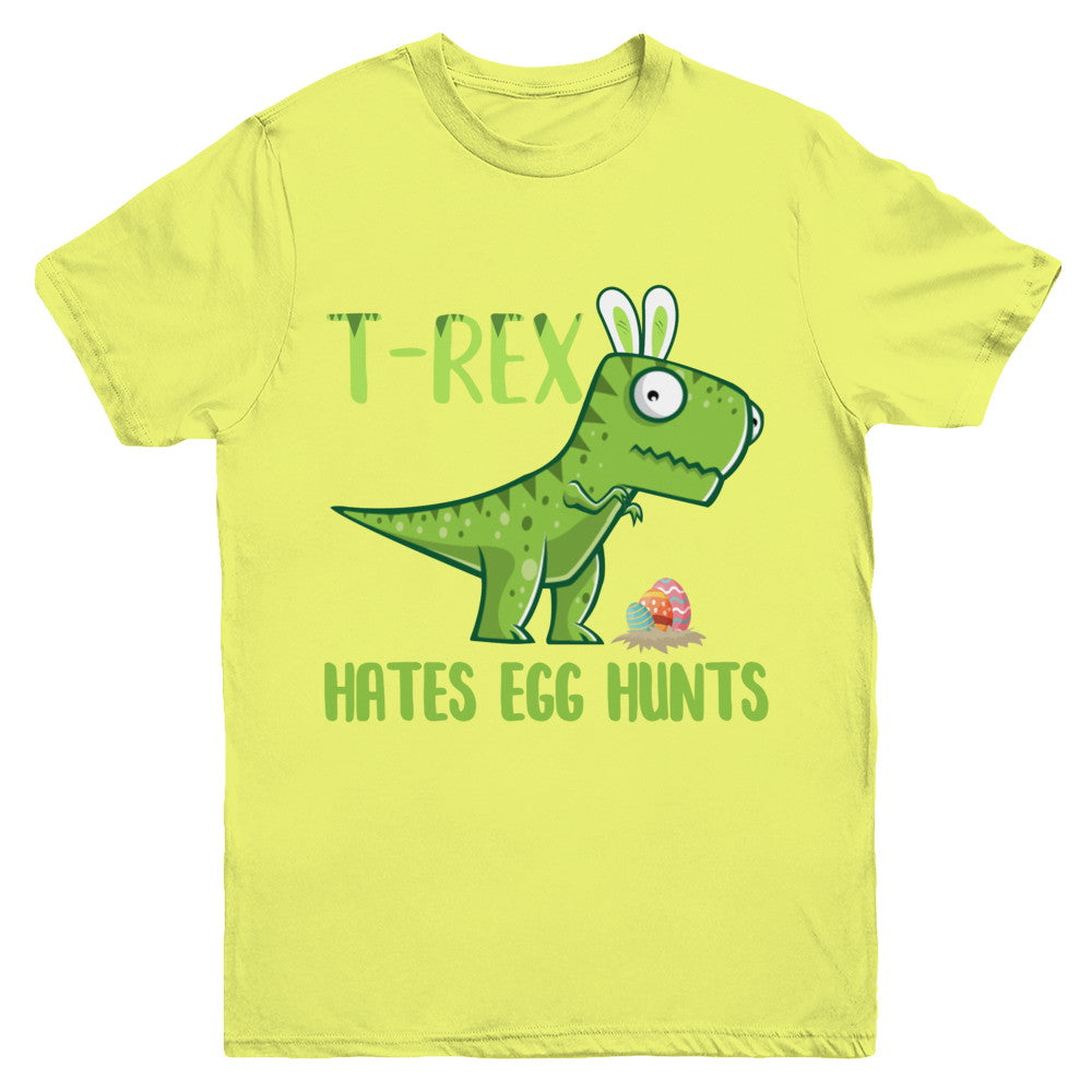 Funny Easter Bunny Dinosaur T-Rex Hates Egg Hunts Youth Youth Shirt | Teecentury.com