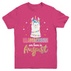 Llama Unicorn Llamacorns Born In August Birthday Gift Youth Youth Shirt | Teecentury.com