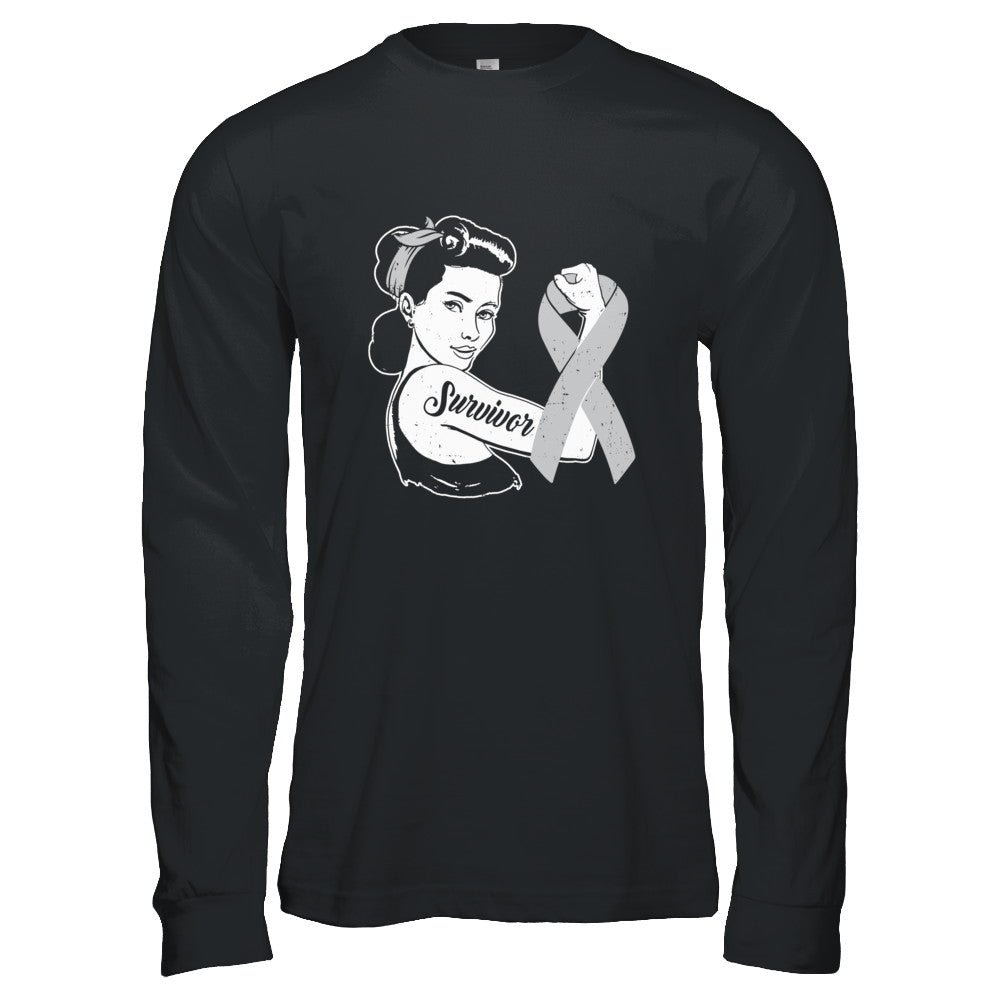 We Can Cure It Grey Brain Cancer Awareness Survivor T-Shirt & Hoodie | Teecentury.com