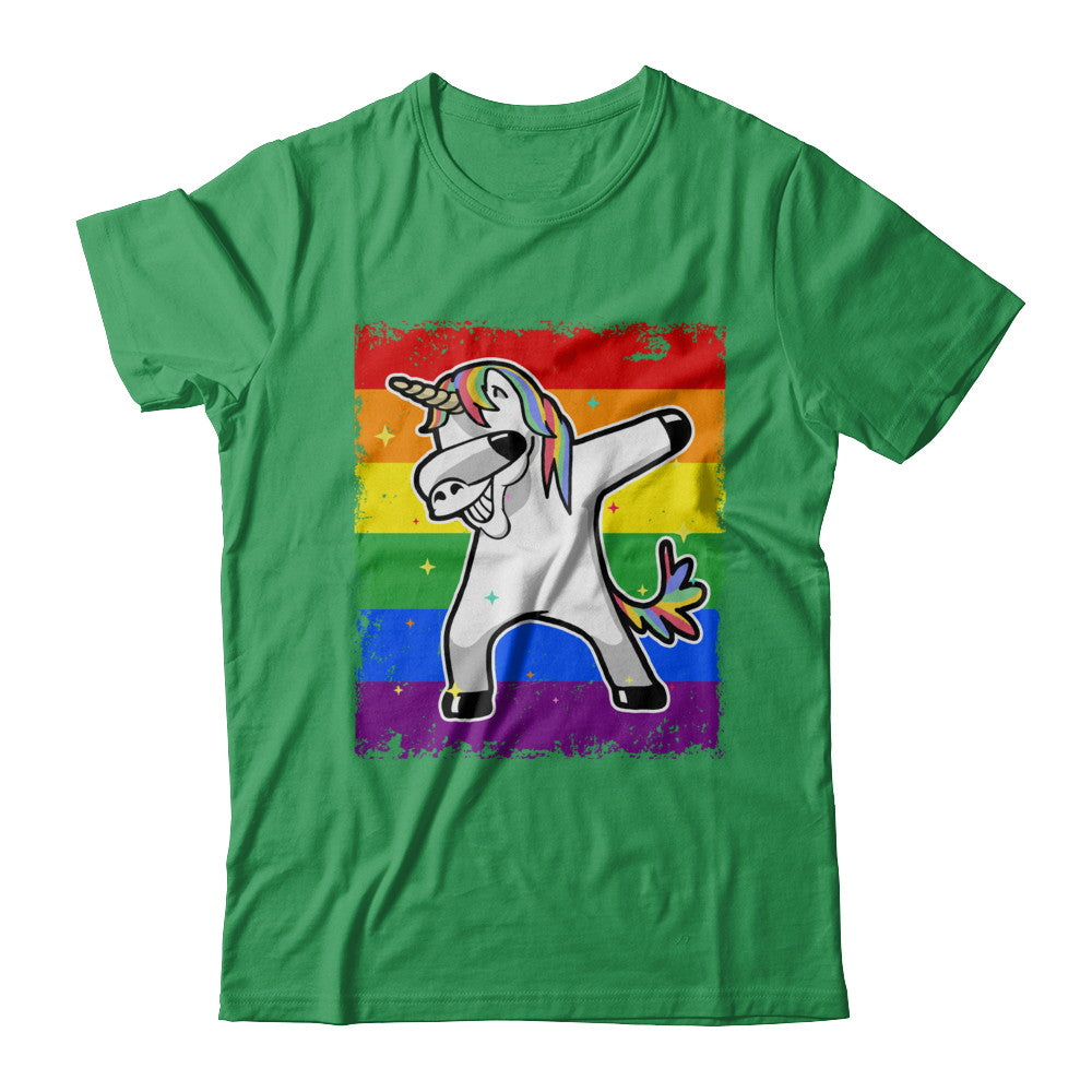 Dabbing Unicorn Lgbt Gay Pride Flag T-Shirt & Hoodie | Teecentury.com