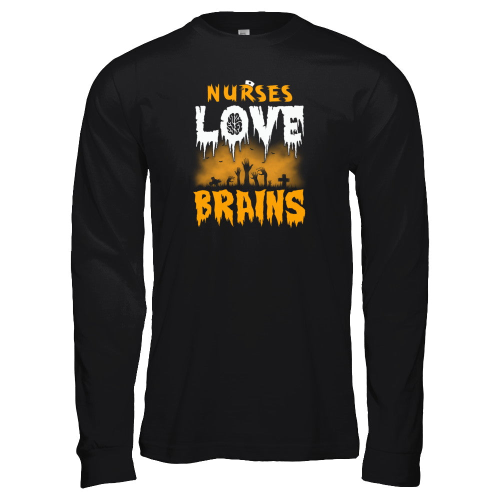 Nurses Love Brains Halloween T-Shirt & Tank Top | Teecentury.com
