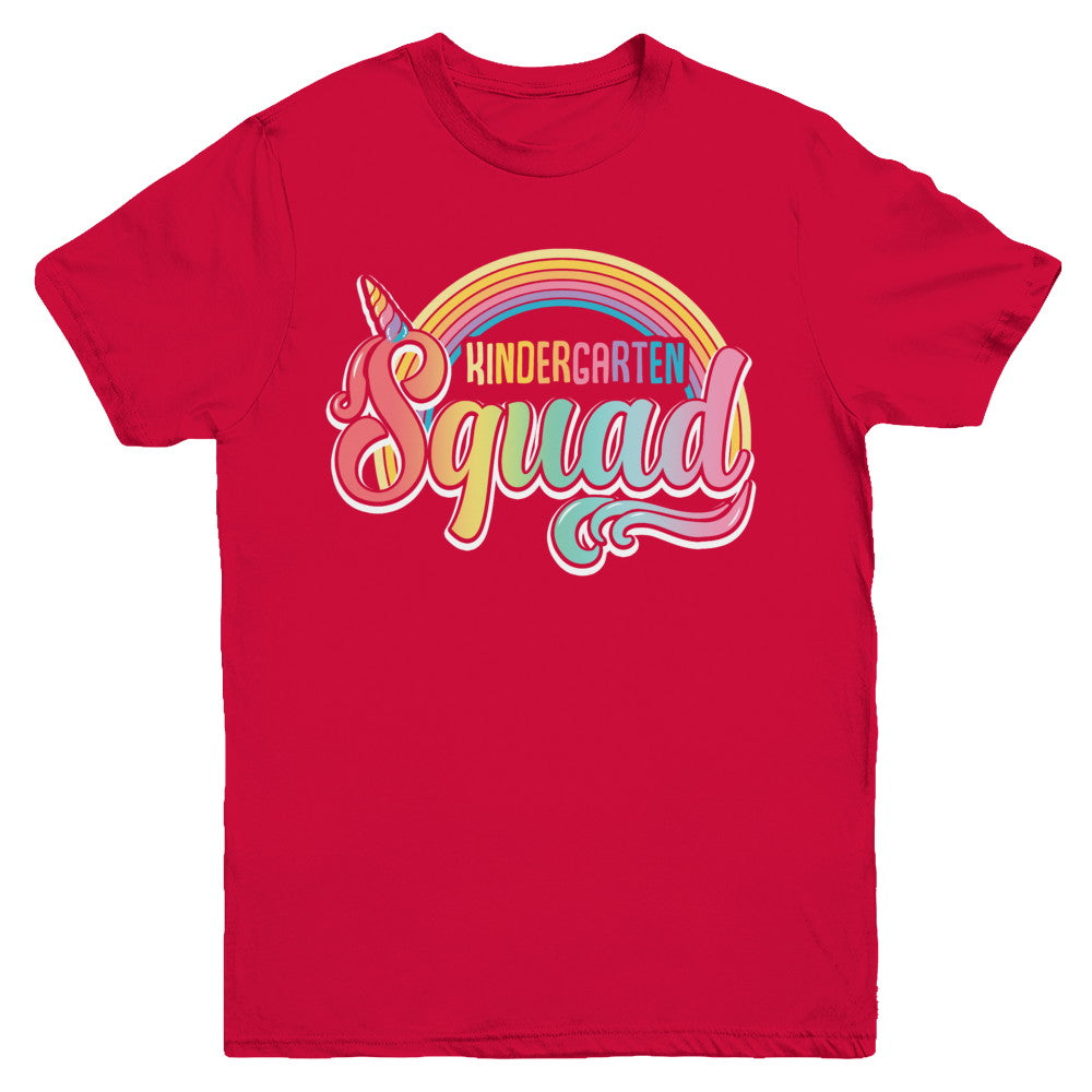 Kindergarten Squad Cute Rainbow Unicorn Back To School Youth Youth Shirt | Teecentury.com