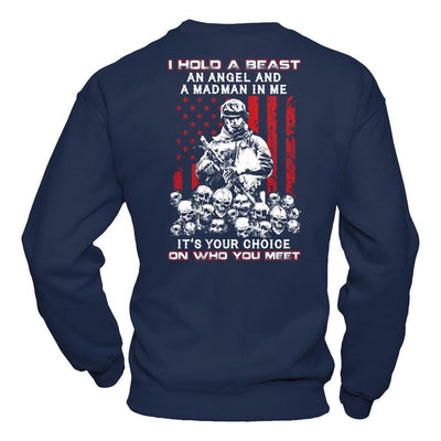 Veteran I Hold A Beast An Angel And A Madman In Me T-Shirt & Hoodie | Teecentury.com