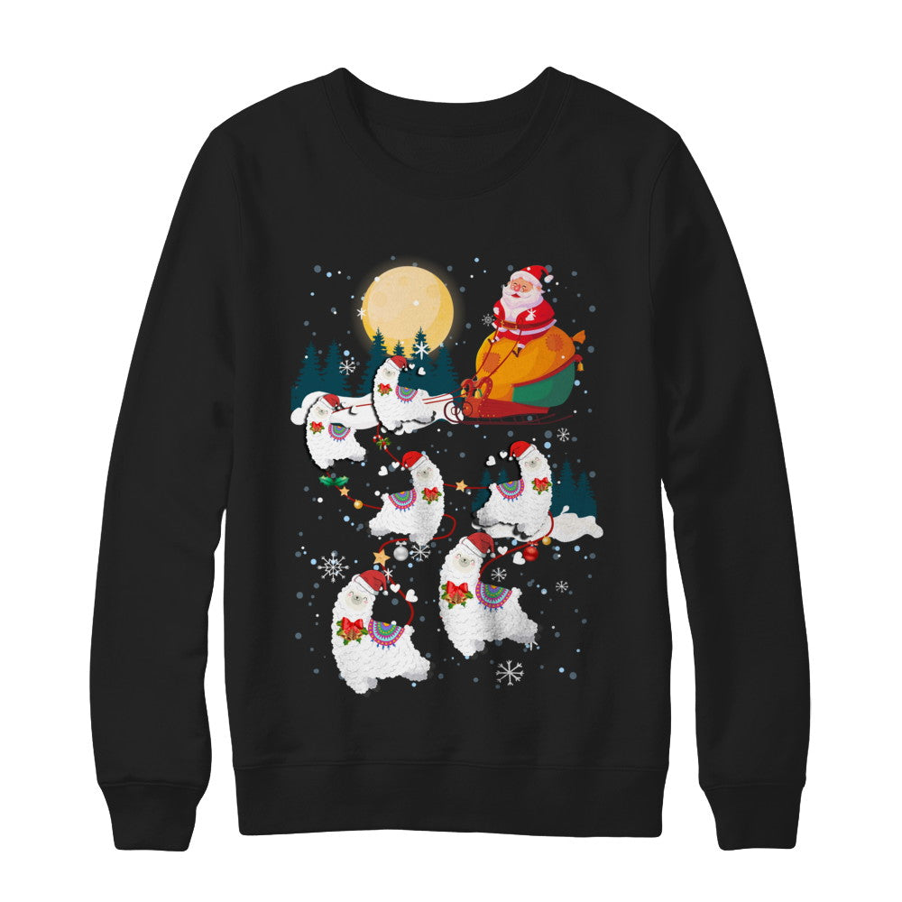 Funny Christmas Llama Alpaca Reindeer Lover Santa Gift T-Shirt & Sweatshirt | Teecentury.com