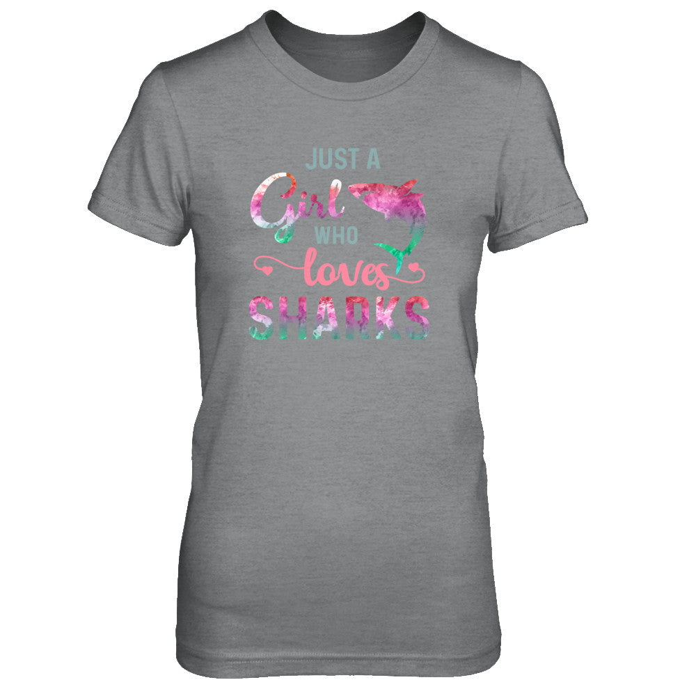 Just A Girl Who Loves Sharks Shark Lover T-Shirt & Tank Top | Teecentury.com