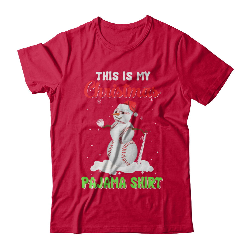 This Is My Christmas Pajama Xmas Snowman Baseball T-Shirt & Sweatshirt | Teecentury.com