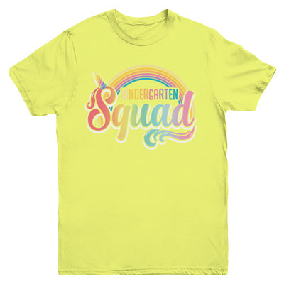 Kindergarten Squad Cute Rainbow Unicorn Back To School Youth Youth Shirt | Teecentury.com