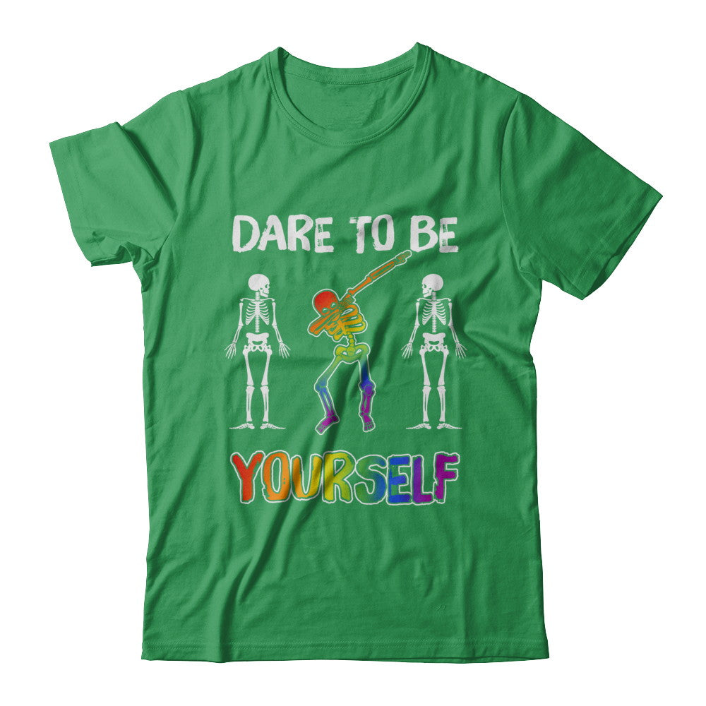 Dare To Be Yourself Funny Lgbt Skeleton T-Shirt & Hoodie | Teecentury.com