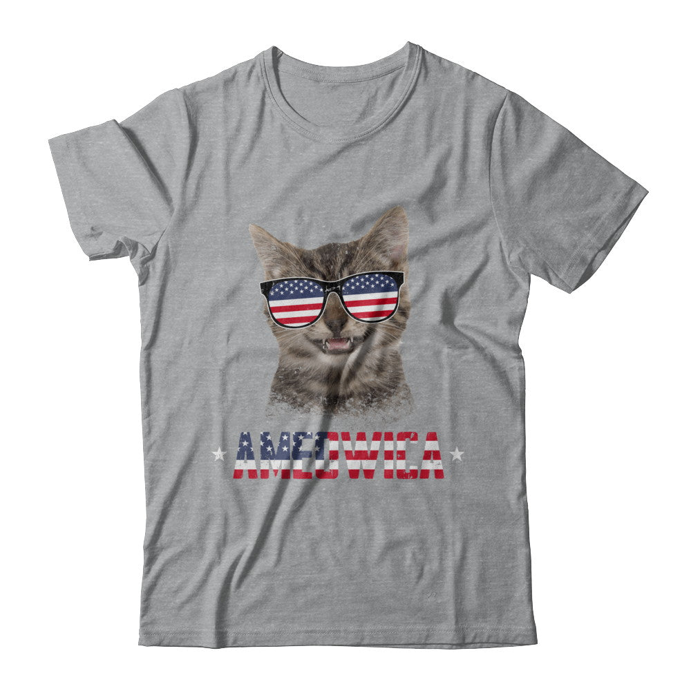Ameowica 4Th Of July Party Meow Cat American Flag T-Shirt & Hoodie | Teecentury.com