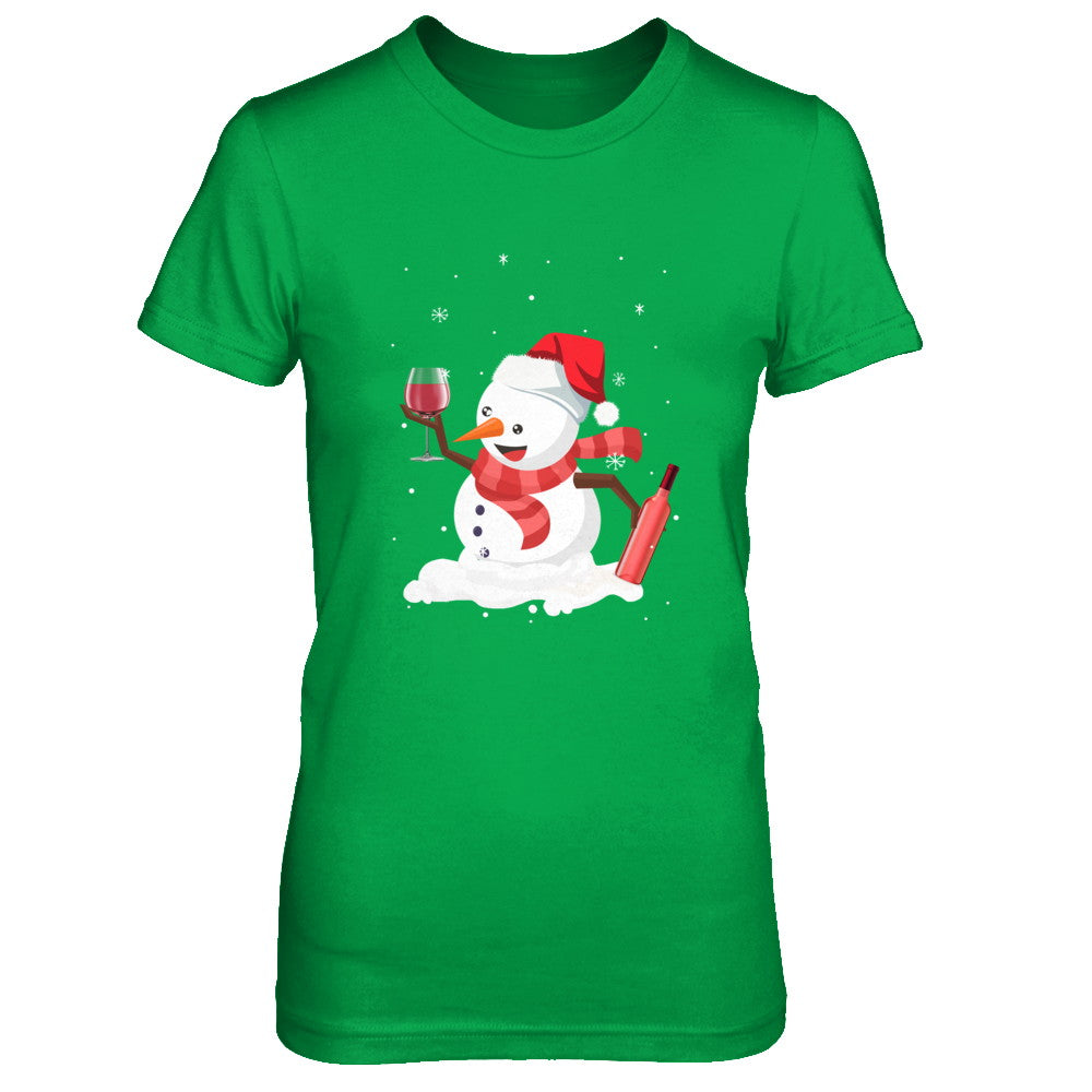 Snowman Wine Drinking Wine Lovers Christmas Gift T-Shirt & Sweatshirt | Teecentury.com