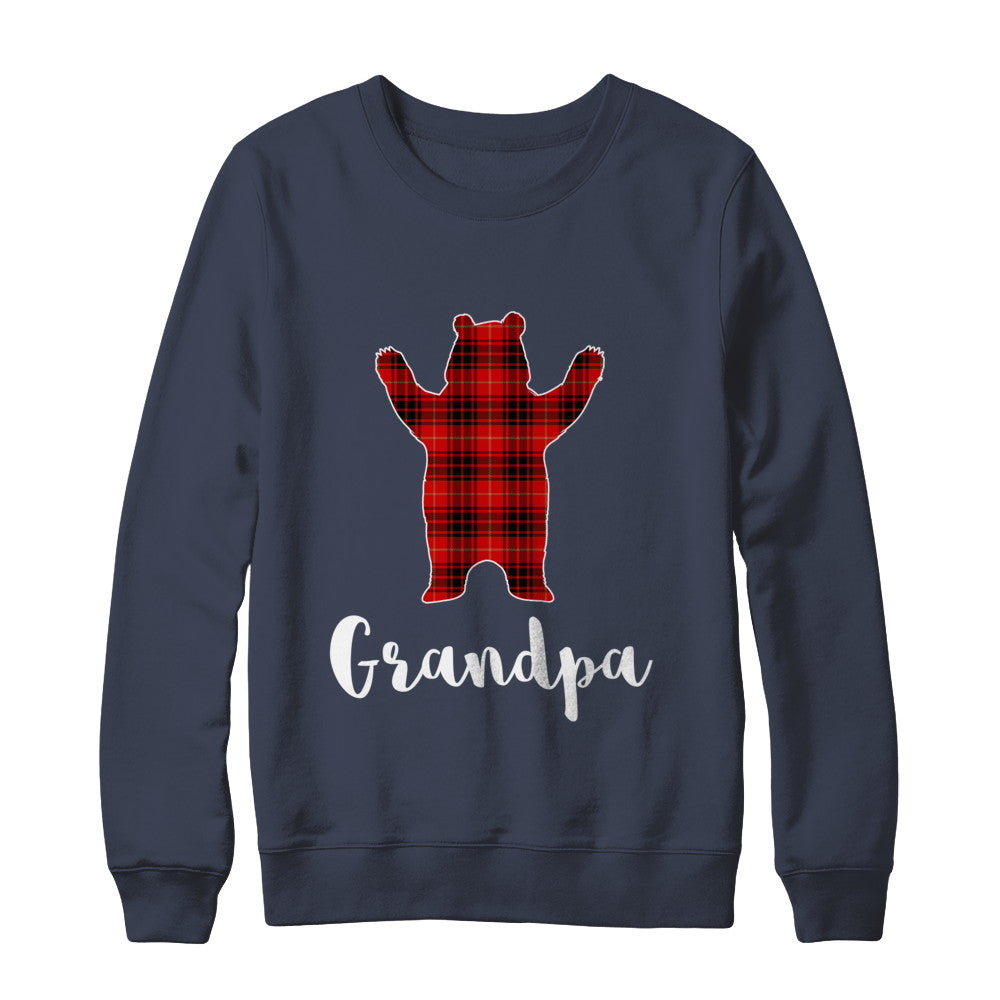 Red Grandpa Bear Buffalo Plaid Family Christmas Pajamas T-Shirt & Sweatshirt | Teecentury.com
