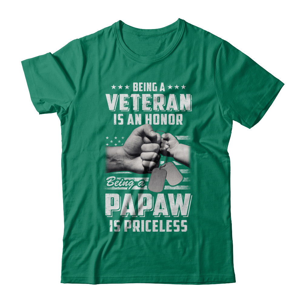 Being A Veteran Is An Honor Being A PaPaw Is Priceless T-Shirt & Hoodie | Teecentury.com