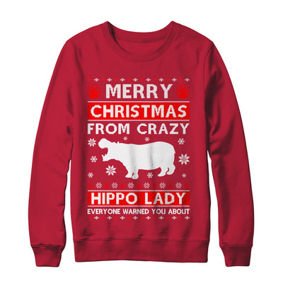 Merry Christmas From Crazy Hippo Lady Sweater T-Shirt & Sweatshirt | Teecentury.com
