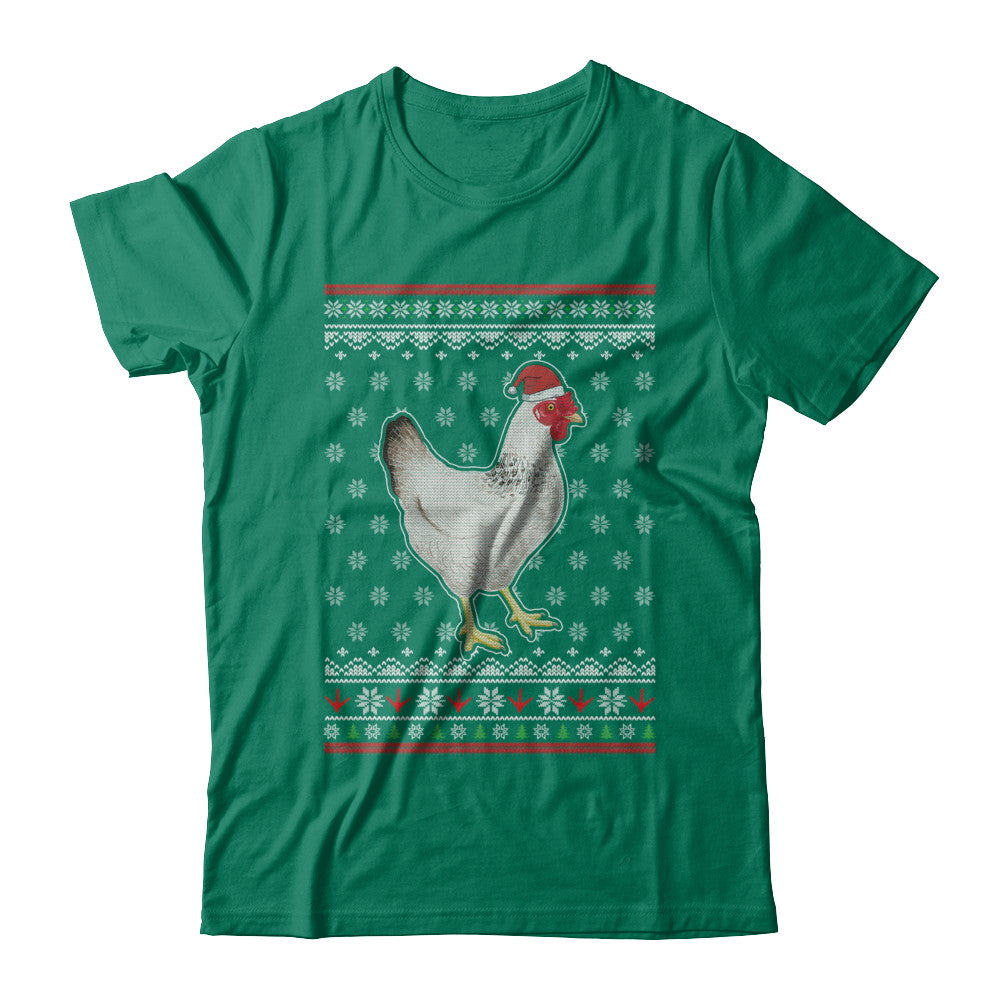Pajamas Chicken With Santa Hat Ugly Christmas Sweater T-Shirt & Sweatshirt | Teecentury.com