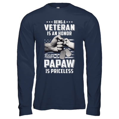 Being A Veteran Is An Honor Being A PaPaw Is Priceless T-Shirt & Hoodie | Teecentury.com