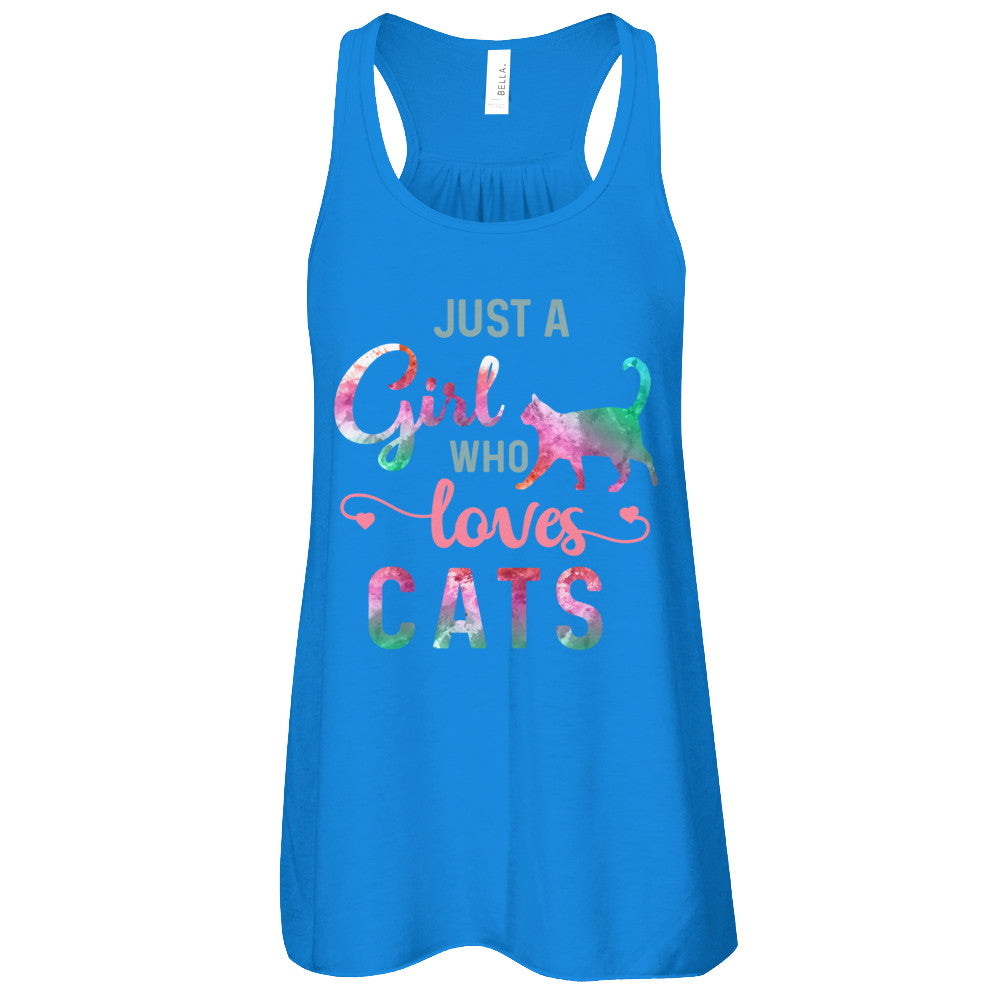 Just A Girl Who Loves Cats Cat Lover T-Shirt & Tank Top | Teecentury.com